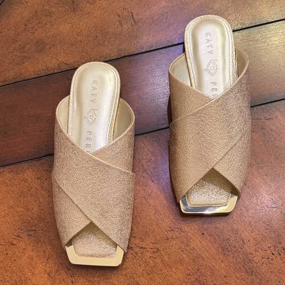 Katy Perry Collections Gold Textured Mules